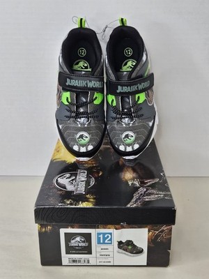 NEW Jurassic World Toddler Shoes Kid Size 12 Light Up T-Rex Dinosaur Sneakers