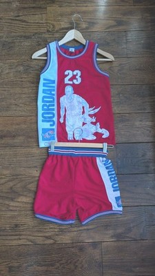 Vintage 1996 Michael Jordan Space Jam Official Gear Jersey Large & Shorts Small 