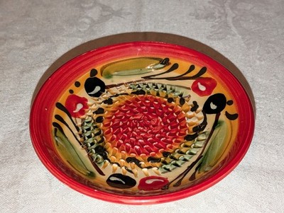 Vtg Pier 1 Hand Painted Ceramic Garlic Ginger Grater Zester Dish Made in Spain