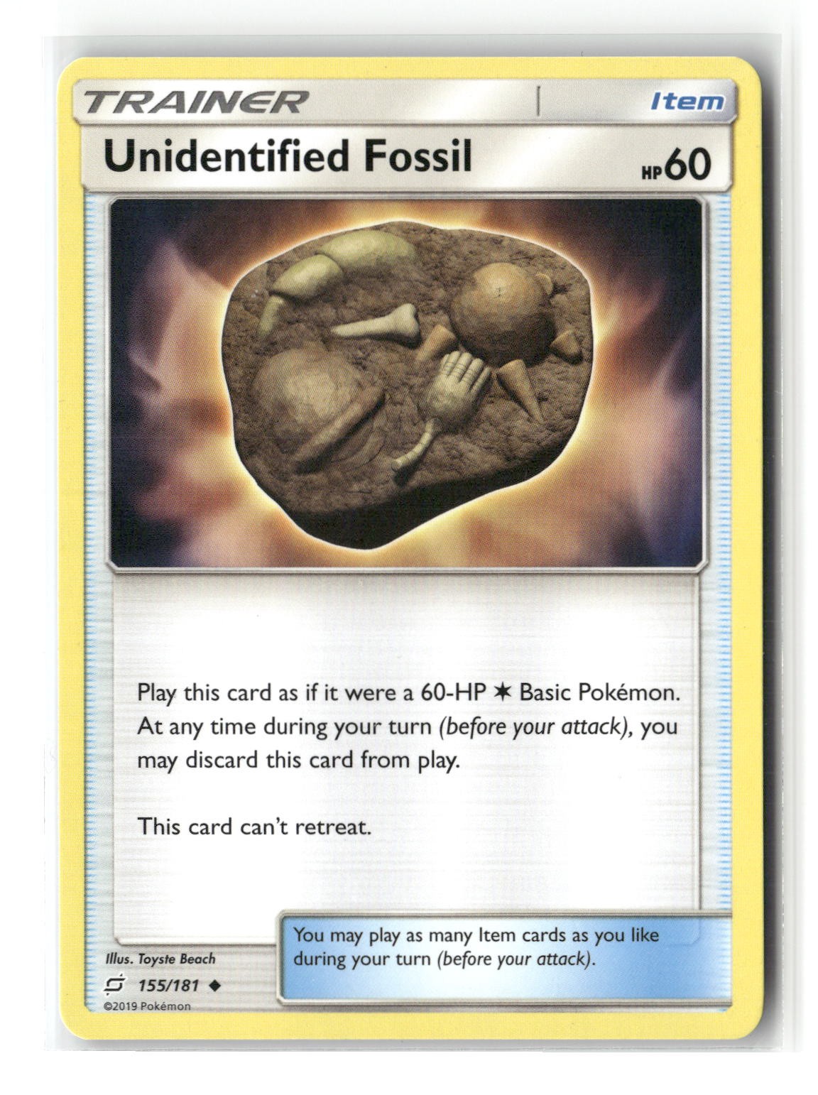 Unidentified Fossil Uncommon Team Up 155/181 Pokemon Lightly Played