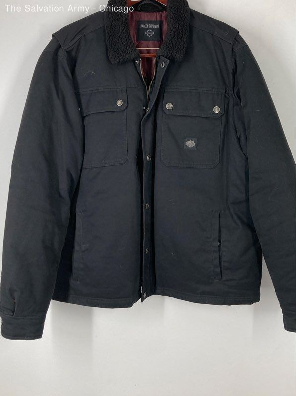 Harley-Davidson Mens Black Long Sleeve American Motorcycle Jacket Size 2XL