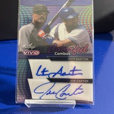 2024 Leaf Vivid Cito Gaston Joe Carter Colorful Combos Orange Dual Auto #1/7