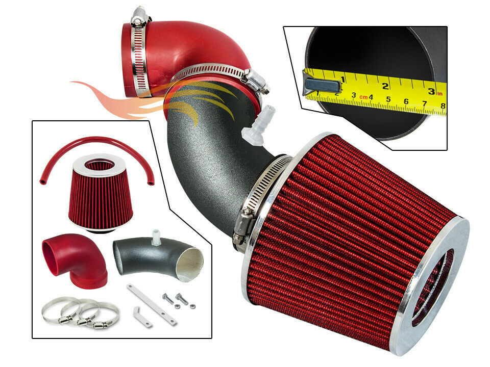 BCP RW RED For 06-08 Honda FIT Jazz 1.5L L4 Air Intake Kit System +Filter