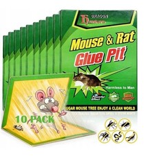 10 Pack Heavy Duty Mouse Glue Large Sticky Pads Rat Pest Control Rodent UK