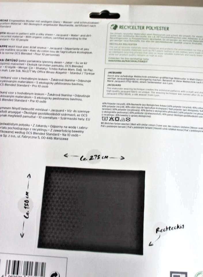 NEU TCM große, glänzende Tischdecke-Tafeldecke 275 x150 cm - Bild 3 von 3