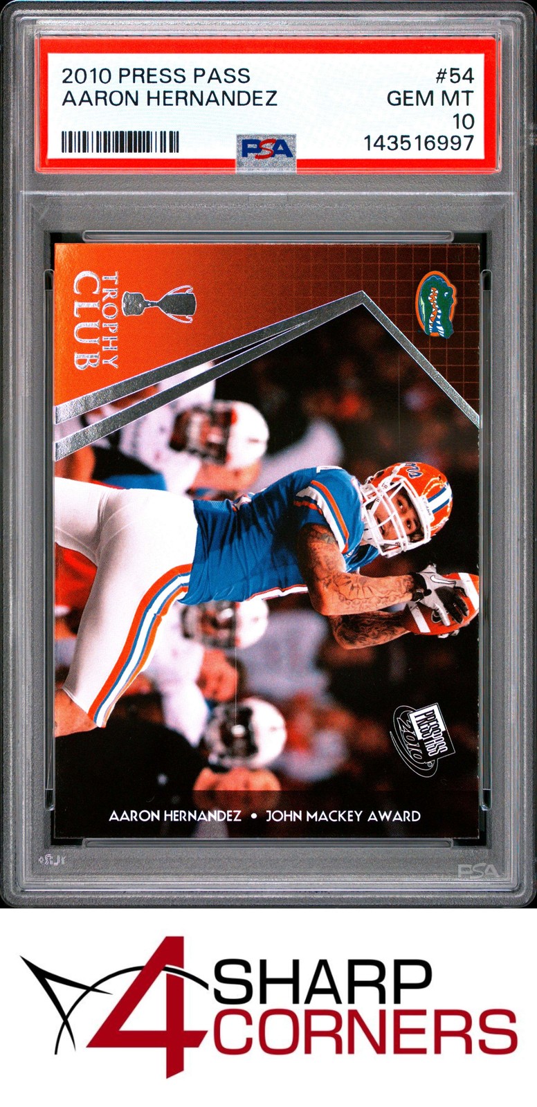 Aaron Hernandez Press Pass #54 Base