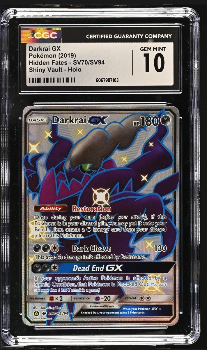 CGC 10 Darkrai GX SV70/SV94 Shiny Holo Rare 2019 Pokemon Hidden