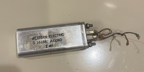 Western Electric 2 Mf Condensor 2.0 Uf Capacitor We WECO Oil
