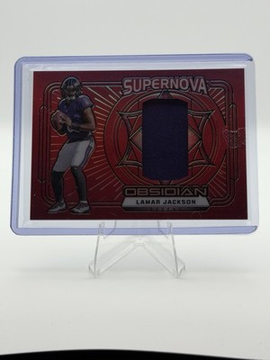 2024 Panini Obsidian - Supernova Swatches Lamar Jackson #SN-LJN Red /75 (MEM)