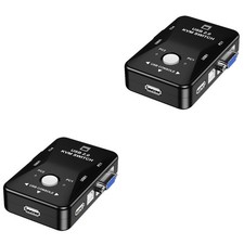 Image of 2 Count Usb Display Adapter Dual Monitor Splitter Vga Interruptor