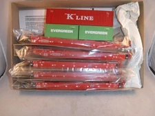 Athearn HO BN Gndrsn Maxi-3 125-T 48'  5Bay Well-Car Set #64058  w-11 Containers