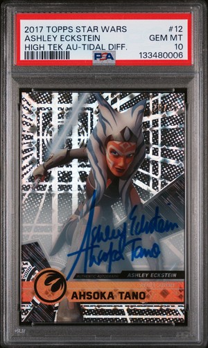 AHSOKA TANO 2017 Star Wars #12 ASHLEY ECKSTEIN Auto TIDAL /75 PSA 10 GEM MINT