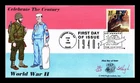 US COVER WORLD WAR II 1940S CELEBRATE CENTURY FDC PUGH HAND PAINTED