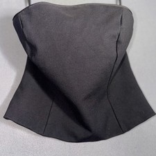 Flora Bea NYC S Black Strapless Sweetheart Corset Top Goth Dark Coquette Chic