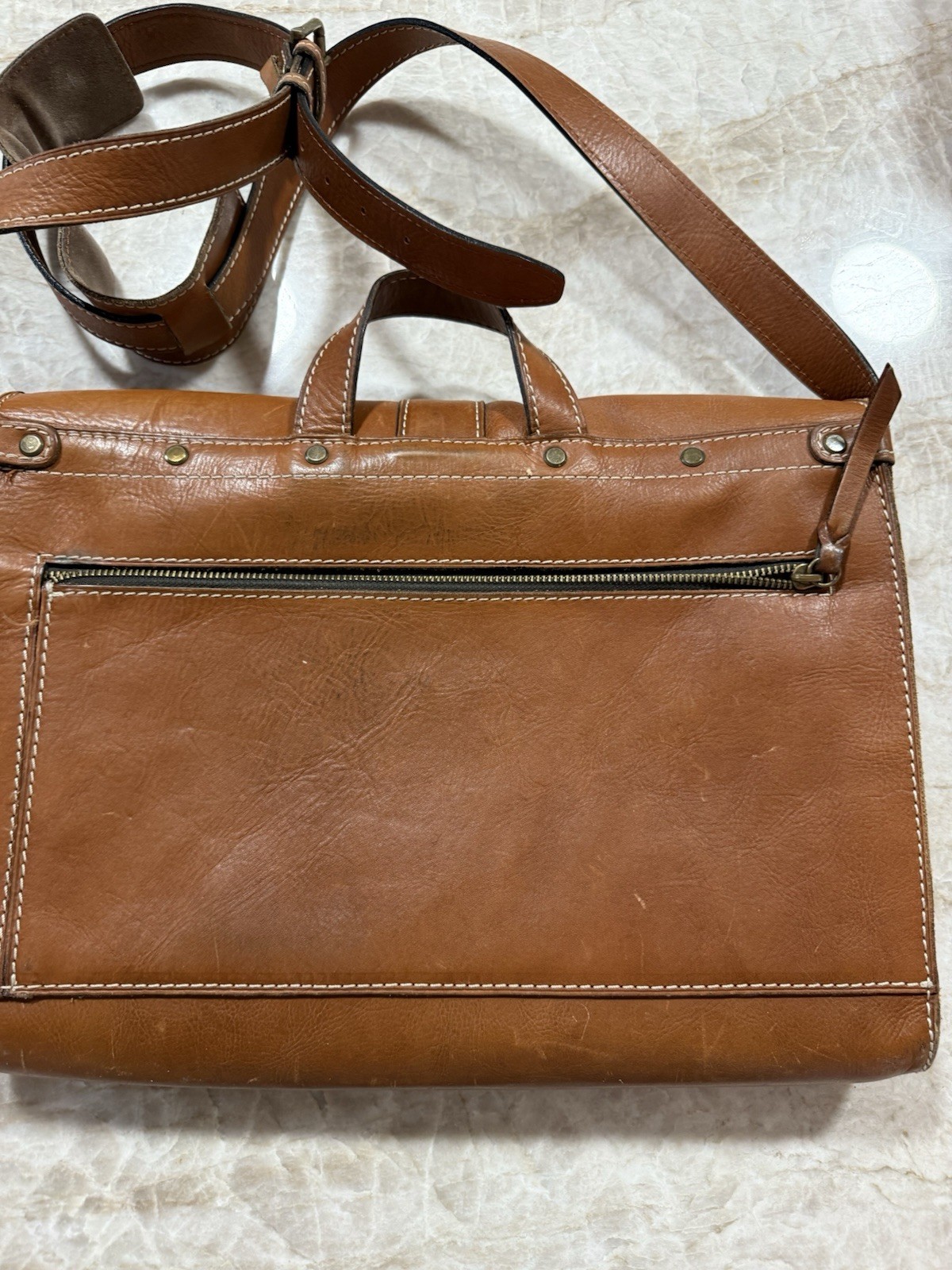 PATRICIA NASH Tan Italian Heritage Leather Briefc… - image 6