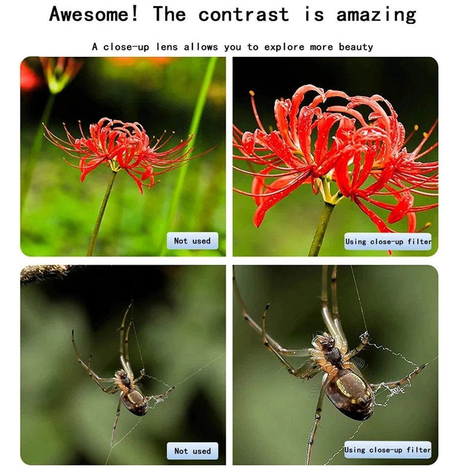 Macro Close Up Lens Filter +1 +2 +4 +10 Filter Kit- 37-82 mm for DSLR SLR Camera - Image 4 of 4