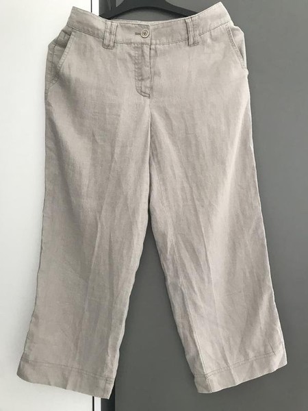 Women Gerry Weber Trousers Beige Linen 36 / S / 44