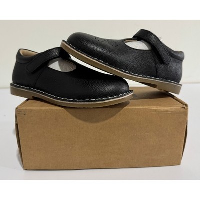 BODEN Kids Leather T-Bar Flat Shoes Black Size 31 #023S