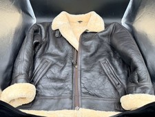 Mens Vtg Cabela's Leather Shearling Sheepskin B3 Bomber Aviator Jacket XL Tall