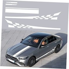 5PCS Car Side Sticker Rear View Mirror Stickers Auto Hood Sticker Body White