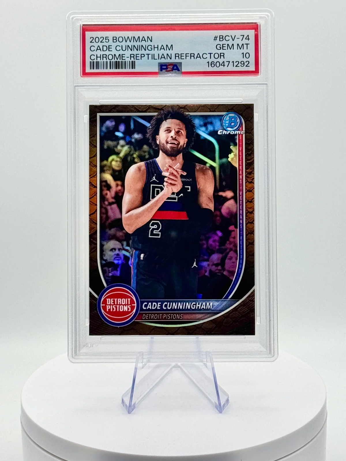 Cade Cunningham - 2025 Bowman Chrome #BCV-74 Reptilian Refractor PSA 10