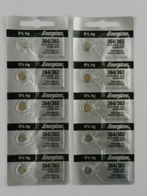 Energizer 364/363 SR621W, SR621SW Batteries Button Cell , 10Pcs | eBay