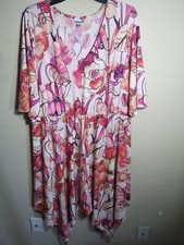 Avenue Dress Pink Floral Handkerchief Stretch Women 18/20