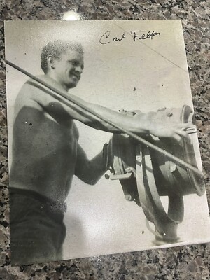 CARL FELTON US NAVY D-DAY VETERAN HMS CERES SIGNALMAN RARE SIGNED PHOTO
