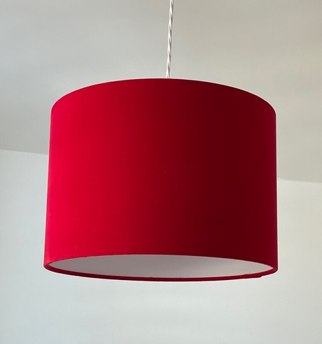 Paralume paralume a batteria in velluto rosso brillante - Foto 12 di 22