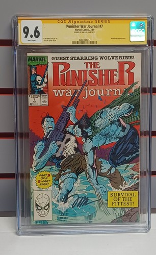 PUNISHER WAR JOURNAL #7 (Marvel, 1989) CGC 9.6 SIGNED by Jim Lee ~ White Pages