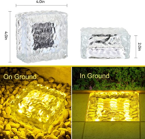 LED Solar Ice Cube Shaped Light For Patio Backyard Pathway Garden Decoration - Picture 13 of 13