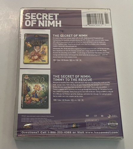 Secret of NIMH / Secret of NIMH: Timmy to Rescue DVD Brand New Factory Sealed - Picture 2 of 3