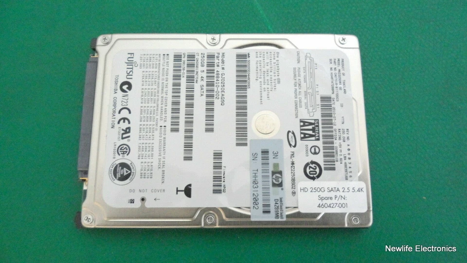 HP 460427-001 250GB 5,400 RPM 3 Gbps 2.5 in. SAS HDD 488410-002 GJ0250EAGSQ - Image 2 of 4
