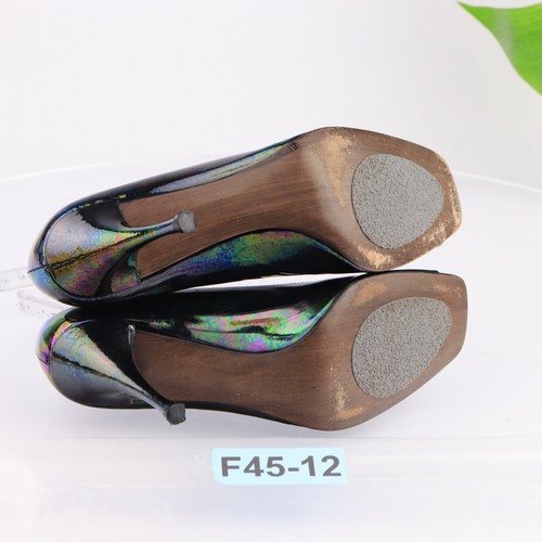 Stuart Weitzman Womens Pump Size 8.5 Dark Iridescent Patent Peep Toe High Heel - Picture 9 of 12