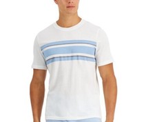 Club Room Men's Short Sleeve Pajama Lounge Set White/Blue Size XL