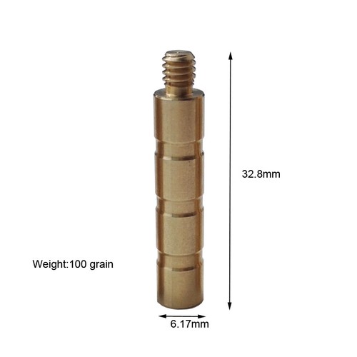 12pcs Brass Archery Arrow Weight 100 Grains Copper Combo Screw Point
