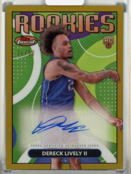 2023-24 Topps Finest Dereck Lively II Rookie Auto /50 Gold Refractors RC