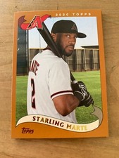 3x STARLING MARTE 2020 Topps Baseball BASE LOT (2002 style) #211