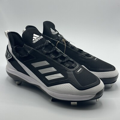 New Adidas Icon 7 BOOST Baseball Metal Cleats‎ Black Silver FY4178 Men\'s Sz 11.5 New Adidas Icon 7 BOOST Baseball Metal Cleats Black Silver  main image 4