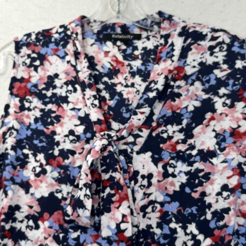 Women’s Plus Size 2X Relativity Pretty Floral Print Sleeveless Blouse Tank Top - Picture 9 of 12