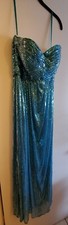 La Femme Blue Sequins Strapless Gown - 6/8