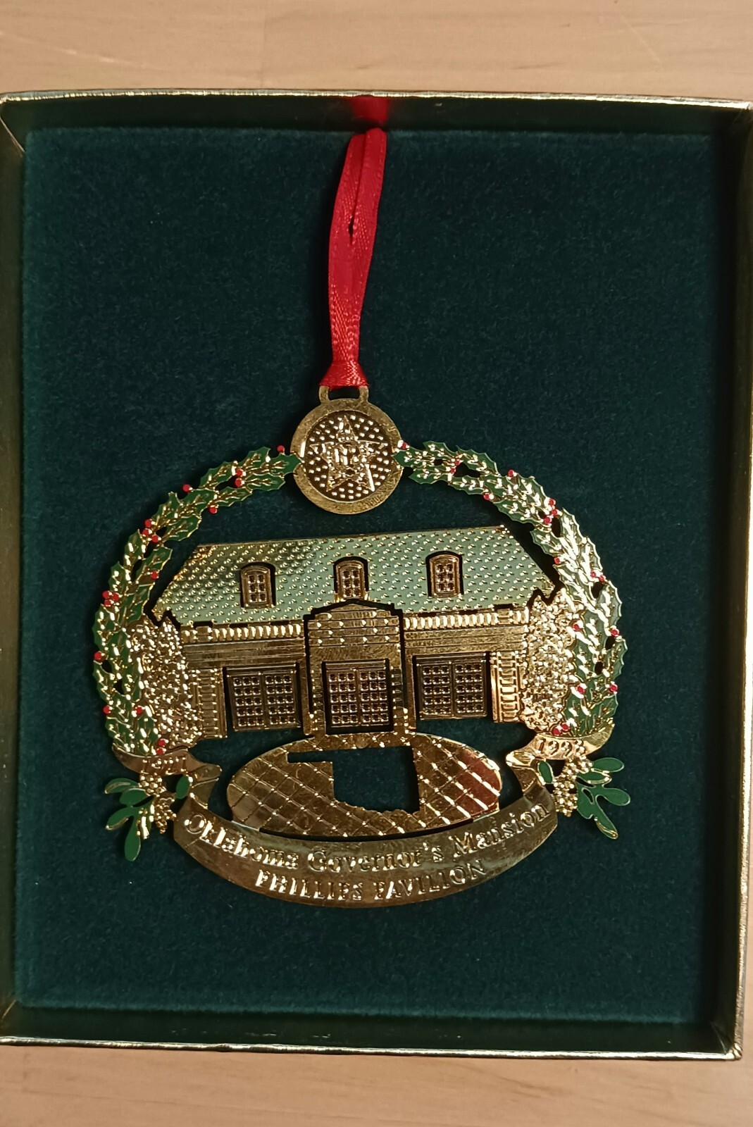1998 Oklahoma Governor's Mansion Christmas Ornament in original box with papers eBay