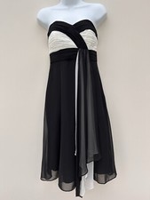Ladies DEBUT Evening Dress Black/Cream Size UK 8 Chiffon New with Tags RRP £75