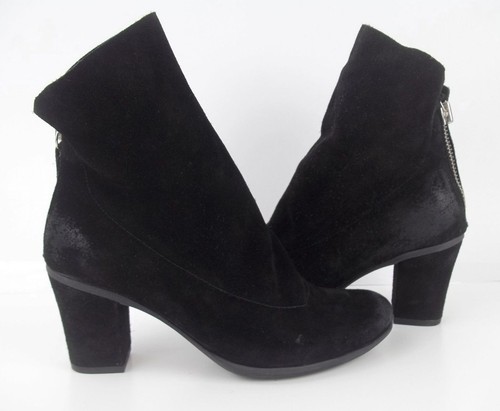 Stivaletti donna Seychelles EU 38 neri scamosciati tacco aderente zip scarpe 1237 - Foto 4 di 9