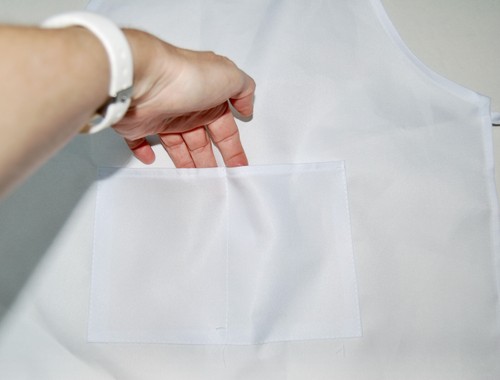 New 9pc White Adult Unisex Adjustable Polyester Restaurant Pocket Aprons - Picture 5 of 6