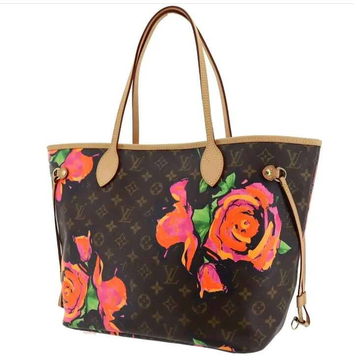 LOUIS VUITTON Neverfull MM Monogram Stephen Sprouse Roses Tote Bag