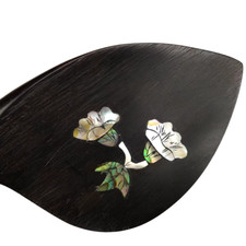 1 Pcs 4/4 Full Size Ebony Wood Violin Chin Rest Shell Flower Inlay Durable