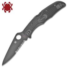 Spyderco C10PSBBK Endura 4 Combination Edge Knife - Black NIB