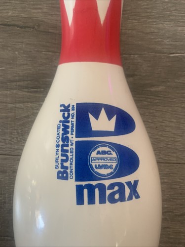Brunswick Max Bowling Pin Made USA B Max Cut In Half Decor Collectible - Picture 2 of 6