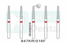Dental Diamond Burs FG Modified Shoulder End Taper 847KR/016F Fine 10/25/50Pcs